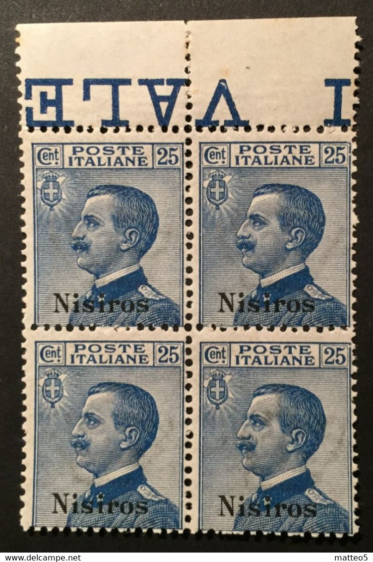 1912 - Italia Regno - Isole Dell' Egeo - Nisiros  25 Cent - Quartina - Nuovi - Egée (Nisiro)