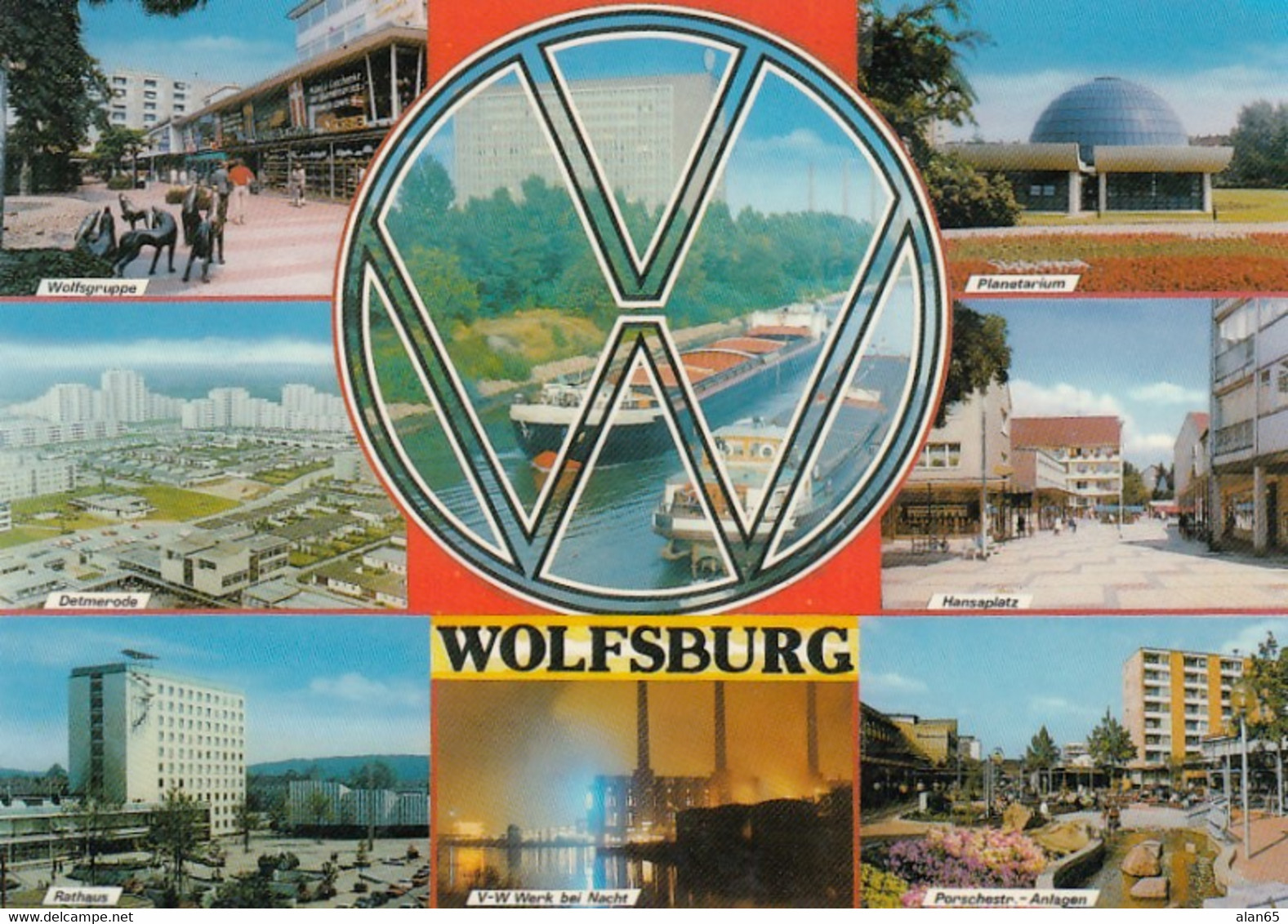 Wolfsburg Germany, Multi-views Of City, Volkswagen Factory Industry, C1970s Vintage Postcard - Wolfsburg