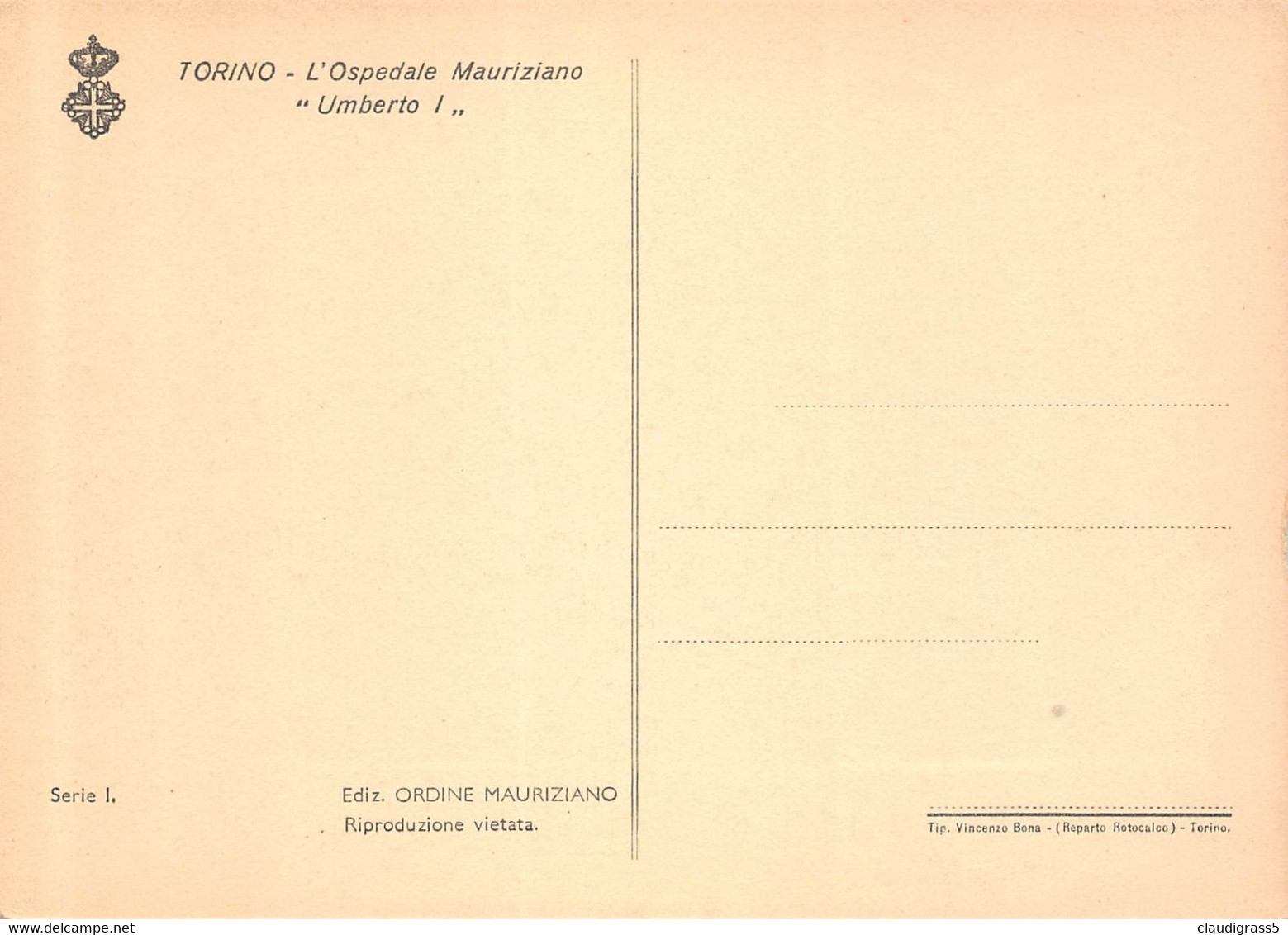 2593" TORINO-OSPEDALE MAURIZIANO -UMBERTO I" ANNO 1930 - Salute, Ospedali