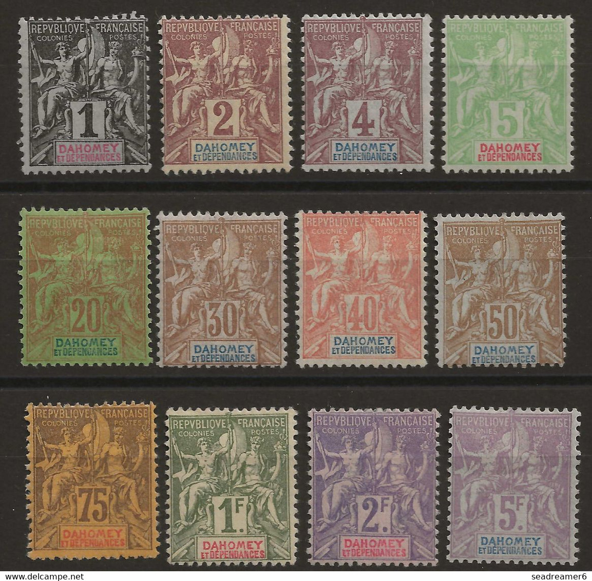 Colonies Francaises DAHOMEY 6/17*/** Type Groupe, La Série Complète Tres Fraiche TTB Cote Yvert : 655 € - Unused Stamps