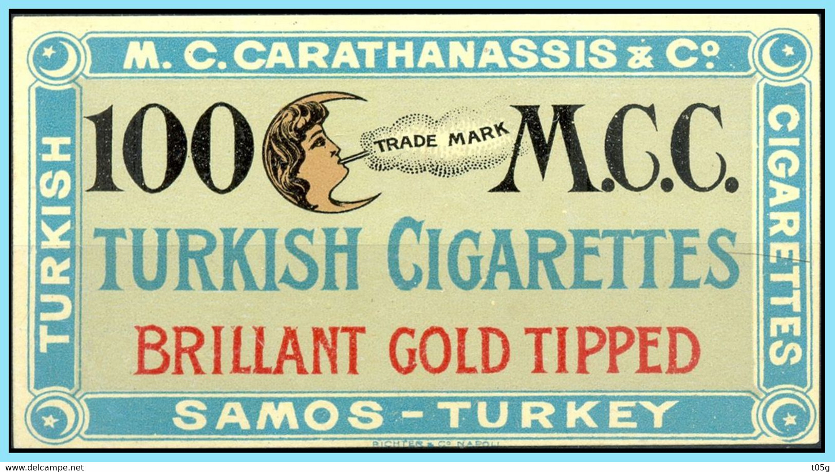 Cinderella GREECE- GRECE- HELLAS: 1900 SAMOS Carathanassis- For Cigarettes Carathanassis MNH** - Samos