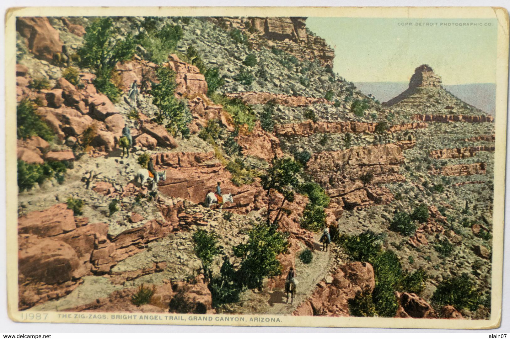 C. P. A. : Arizona : The Zig-zags, Bright Angel Trail, GRAND CANYON, Stamp In 1912 - Grand Canyon