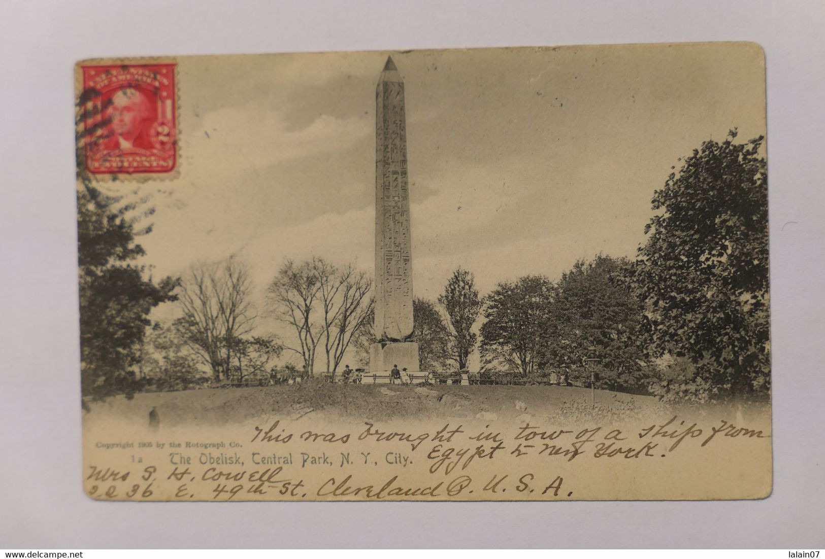 C. P. A. : NEW YORK CITY : The Obelisk, Central Park, Stamp In 1921 - Central Park