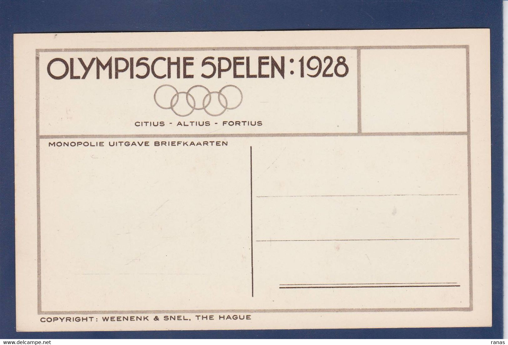 CPA Plongeon Jeux Olympiques Spelen 1928 Voir Dos - Duiken