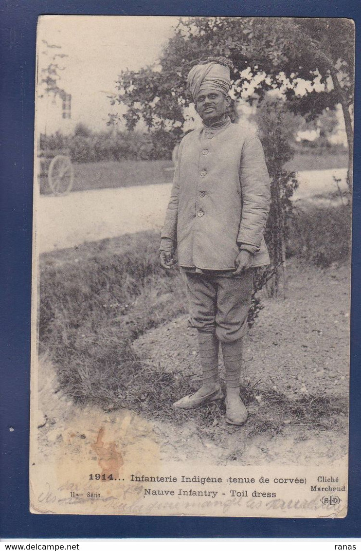 CPA Inde Militaria WWI Guerre War Troupes Indiennes Hindous écrite - India