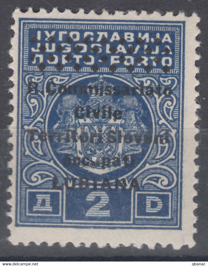 Italy Occupation Of Slovenia Laibach Lubiana 1941 Porto Mi#8 Mint Never Hinged - Lubiana