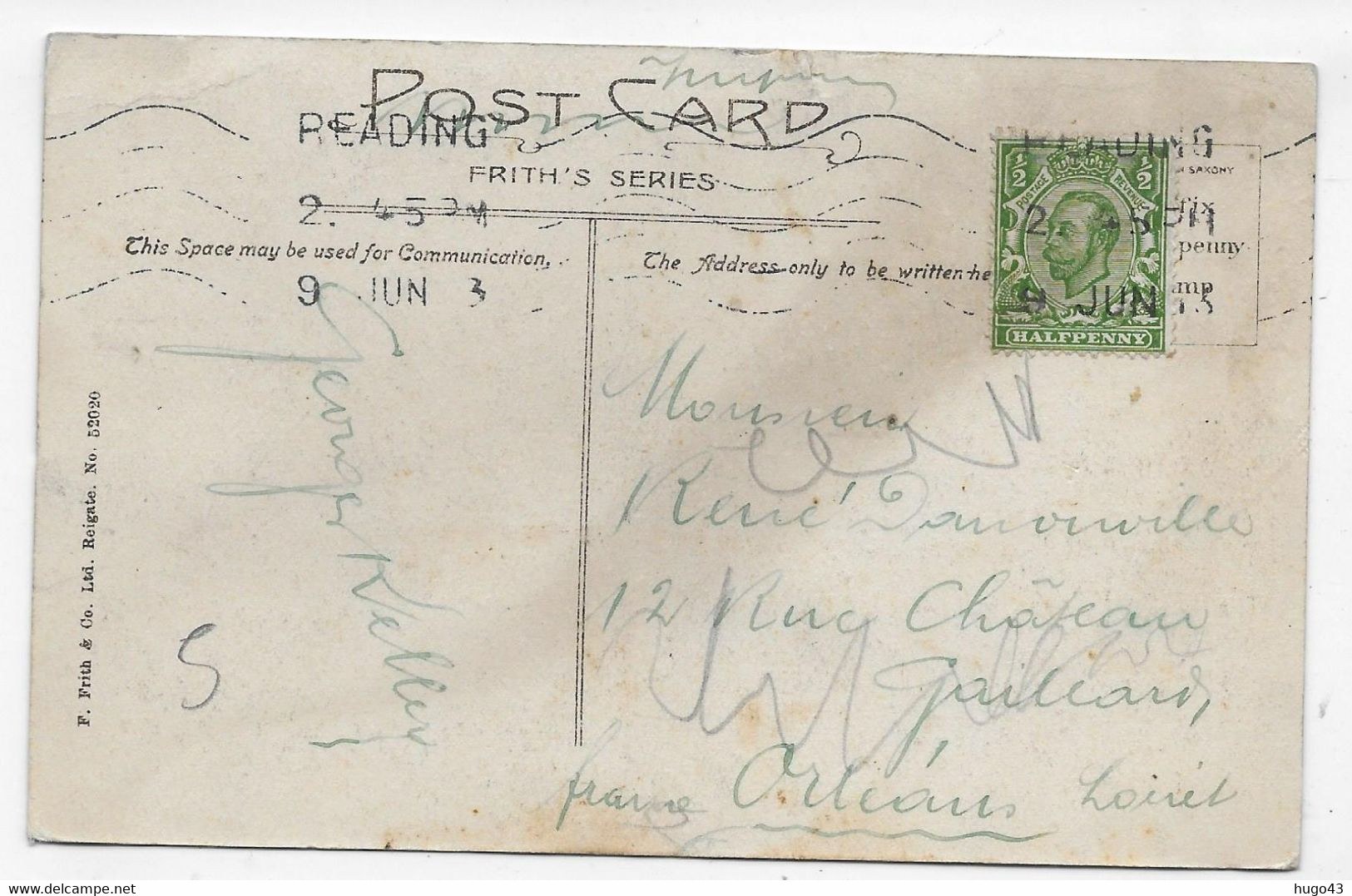 (RECTO / VERSO) READING ROYAL BERKSHIRE HOSPITAL EN 1913 - BEAU CACHET ET TIMBRE - CPA - Reading