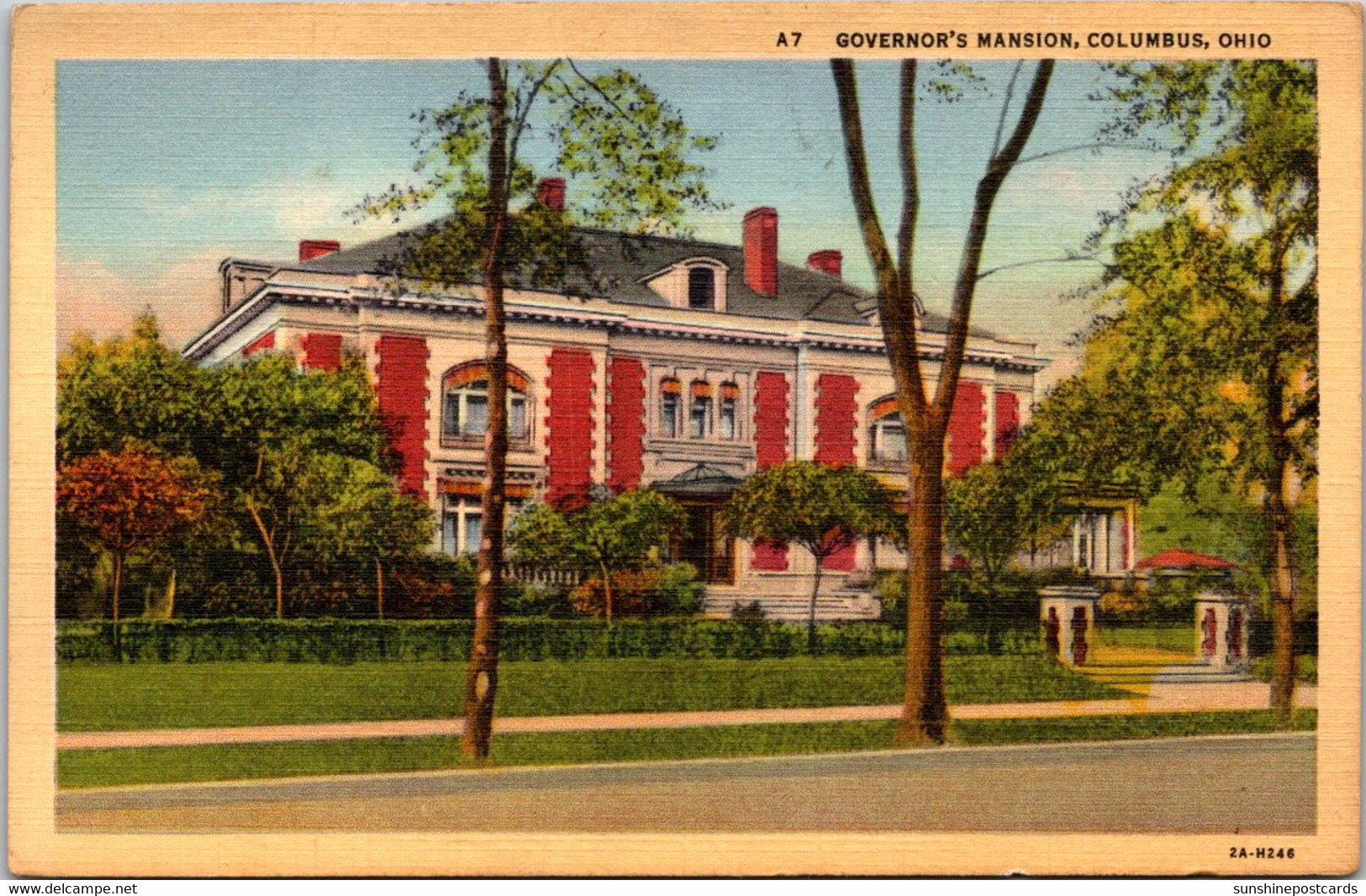 Ohio Columbus Governor's Mansion Curteich - Columbus