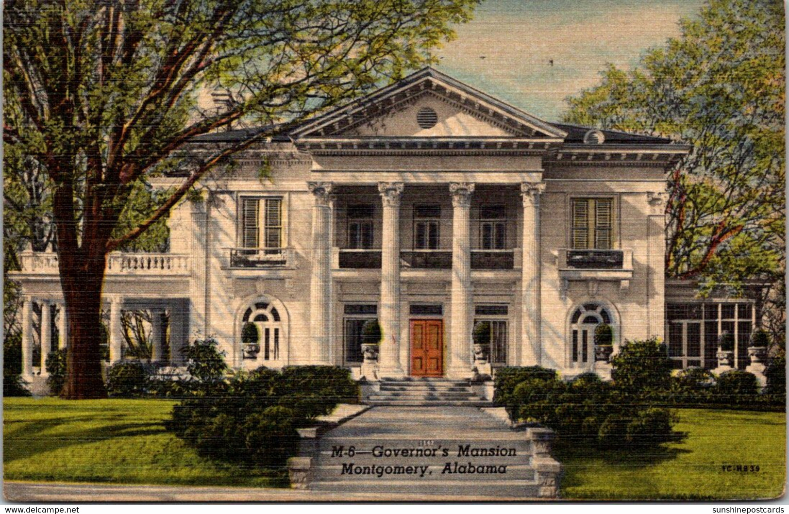Alabama Montgomery Governor's Mansion 1952 Curteich - Montgomery