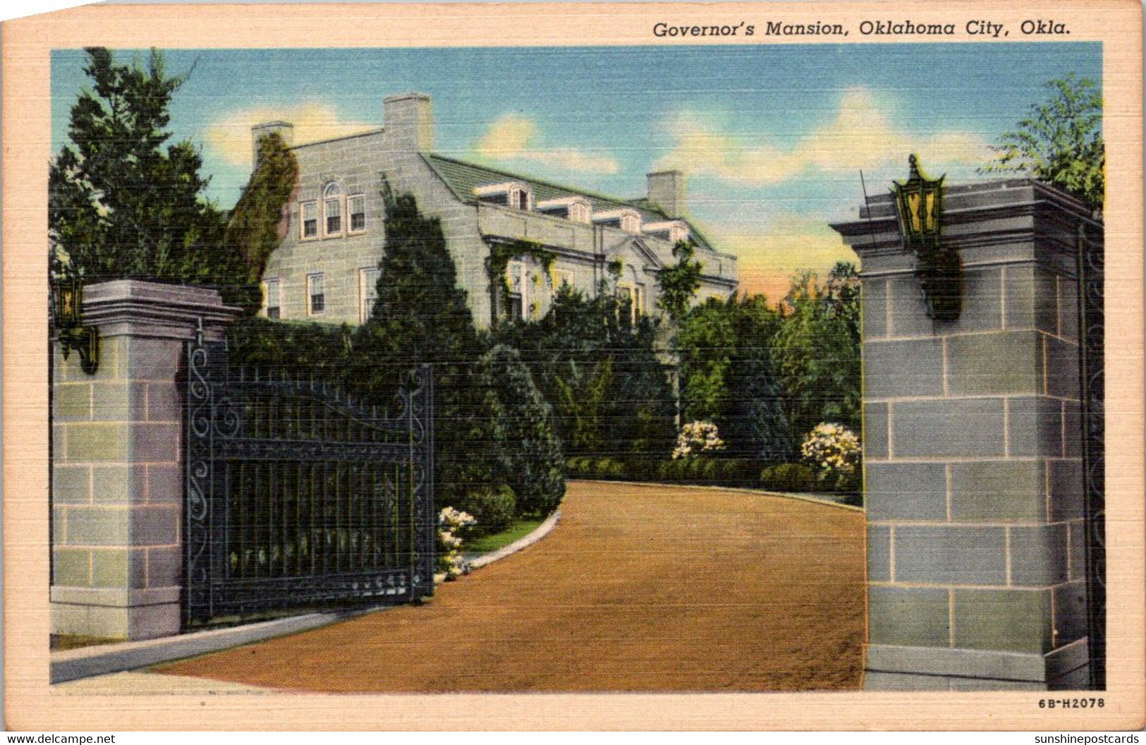 Oklahoma Oklahoma City Governor's Mansion Curteich - Oklahoma City