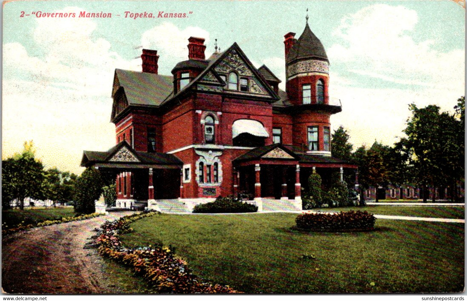 Kansas Topeka Governor's Mansion 1908 - Topeka