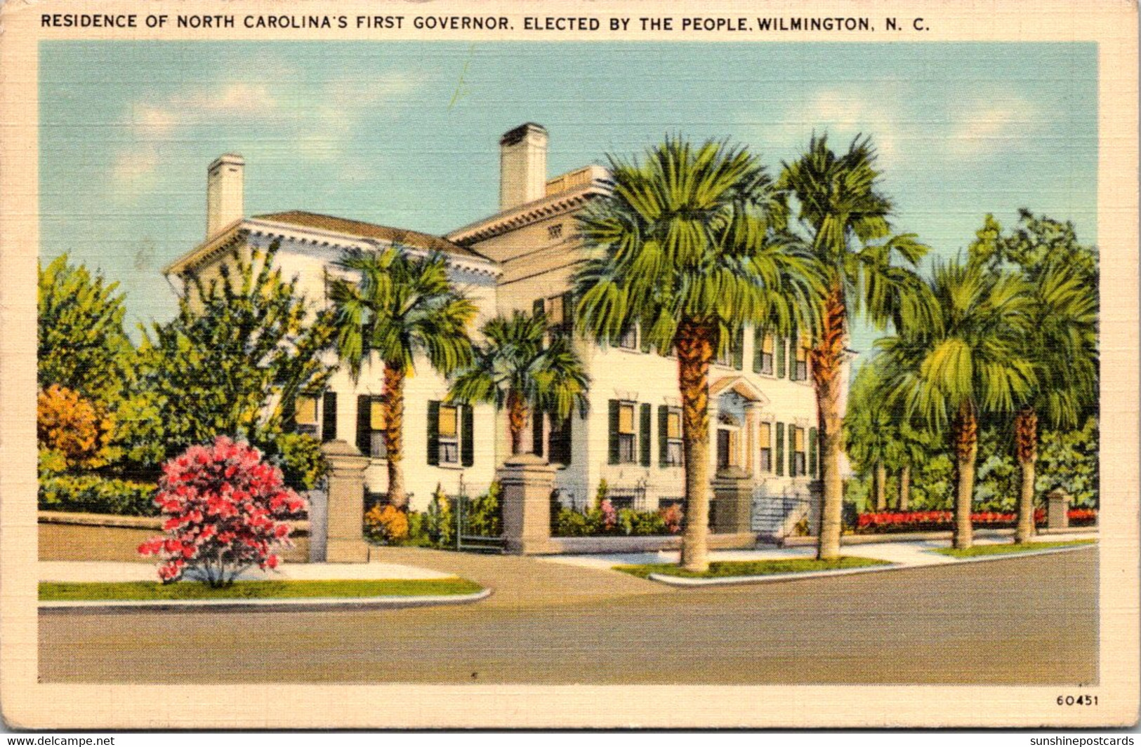 North Carolina Wilmington Governor's Mansion 1943 - Wilmington