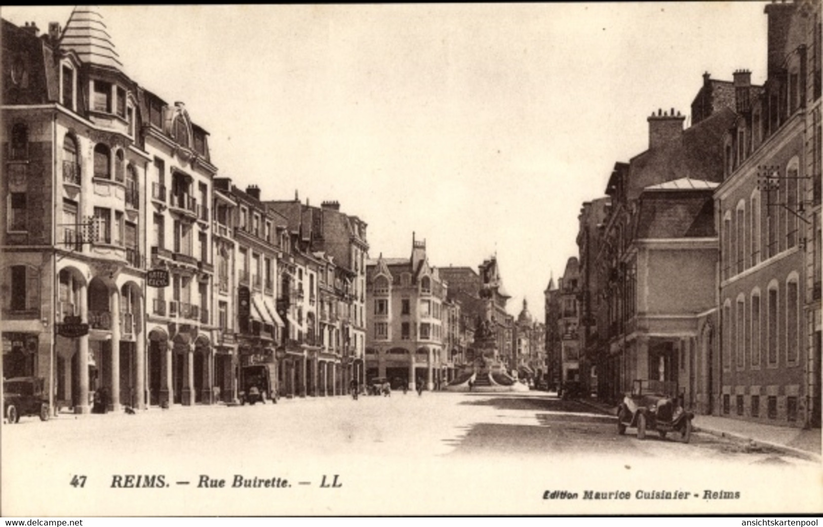 CPA Reims Marne, Rue Buirette - Other & Unclassified