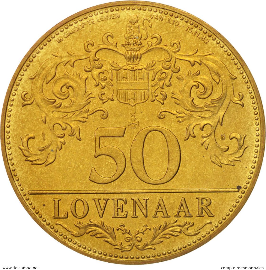 Belgique, Jeton, Jeton Touristique, 50 Lovenaar, 1982, SPL+, Nickel-brass - Autres & Non Classés