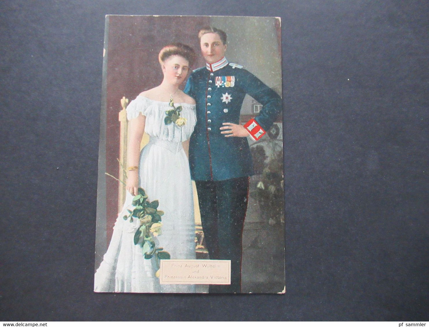 DR AK 1908 Prinz August Wilhelm Und Prinzessin Alexandra Victoria Sammel Postkarte Des Deutschen Kriegerbundes - Familles Royales