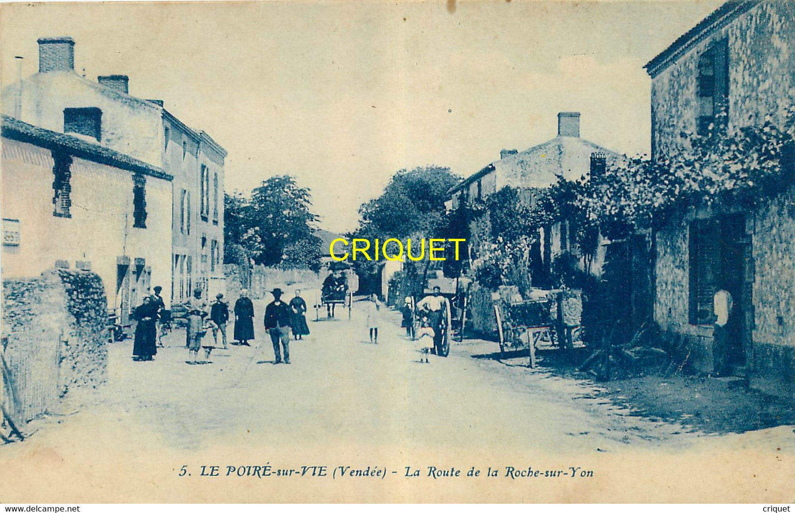 85 Le Poiré Sur Vie, Route De La Roche Sur Yon, Animée Avec Les Habitants, Charrettes ... - Poiré-sur-Vie