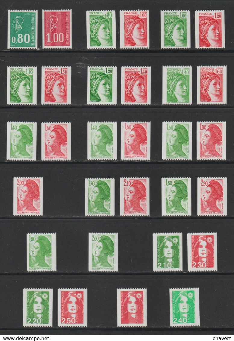 France - Lot De 31 Roulettes "Avec N° Rouges" Différents Et Neufs** (cote 79 Euros) - Roulettes