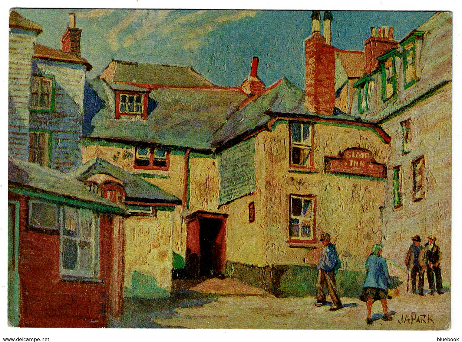 Ref 1506 -   Early Art Style Postcard - Sloop Inn - St Ives Cornwall - St.Ives