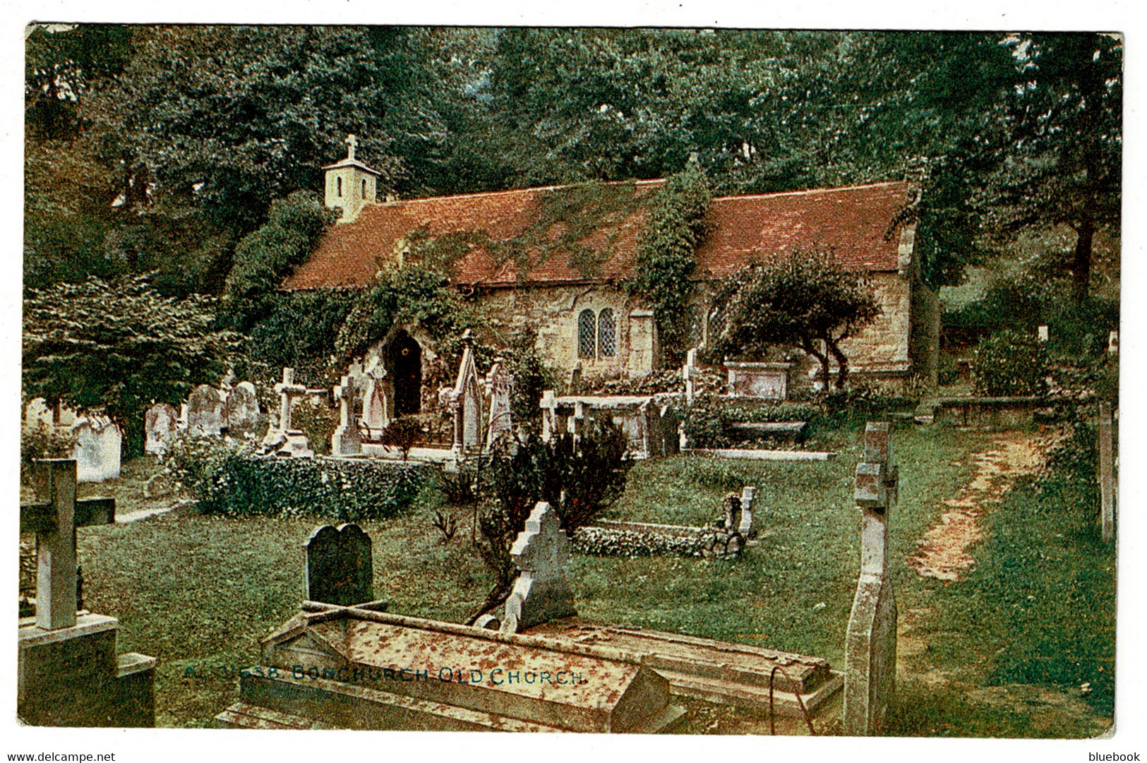 Ref 1508 - 1910 Postcard - Bonchurch Old Church - Isle Of Wight - Sandown Postmark - Autres & Non Classés