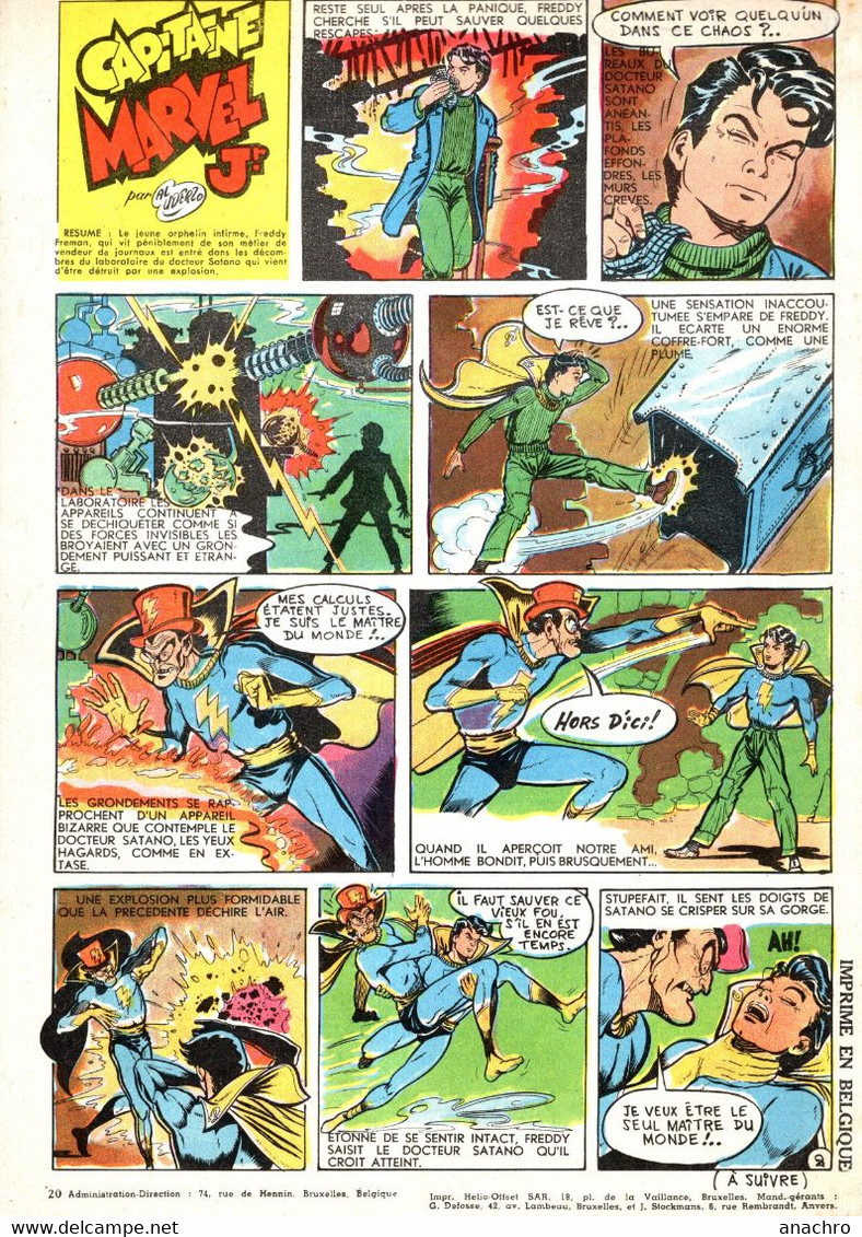 BRAVO 1950 Capitaine MARVEL Jr Par UDERZO N°17 Le Planeur à Réaction FOUGA CYCLONE - Marvel France