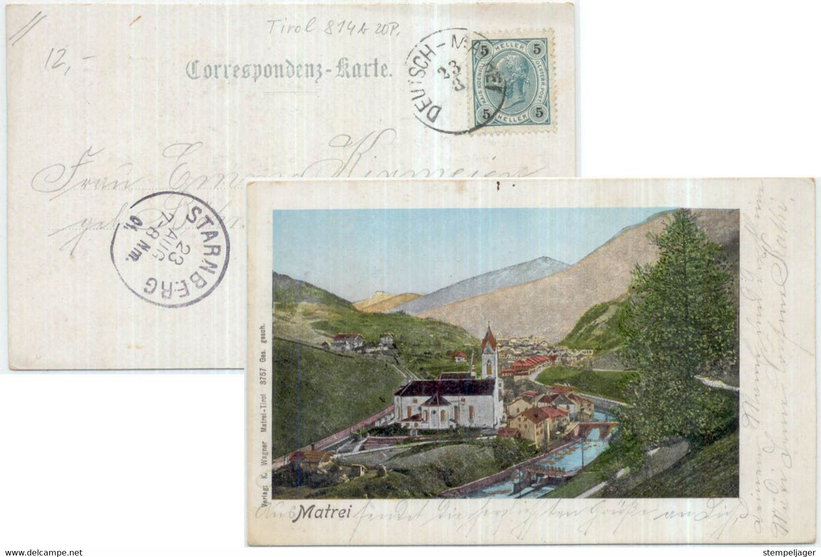 1901 Matrei > Starnberg - Matrei In Osttirol