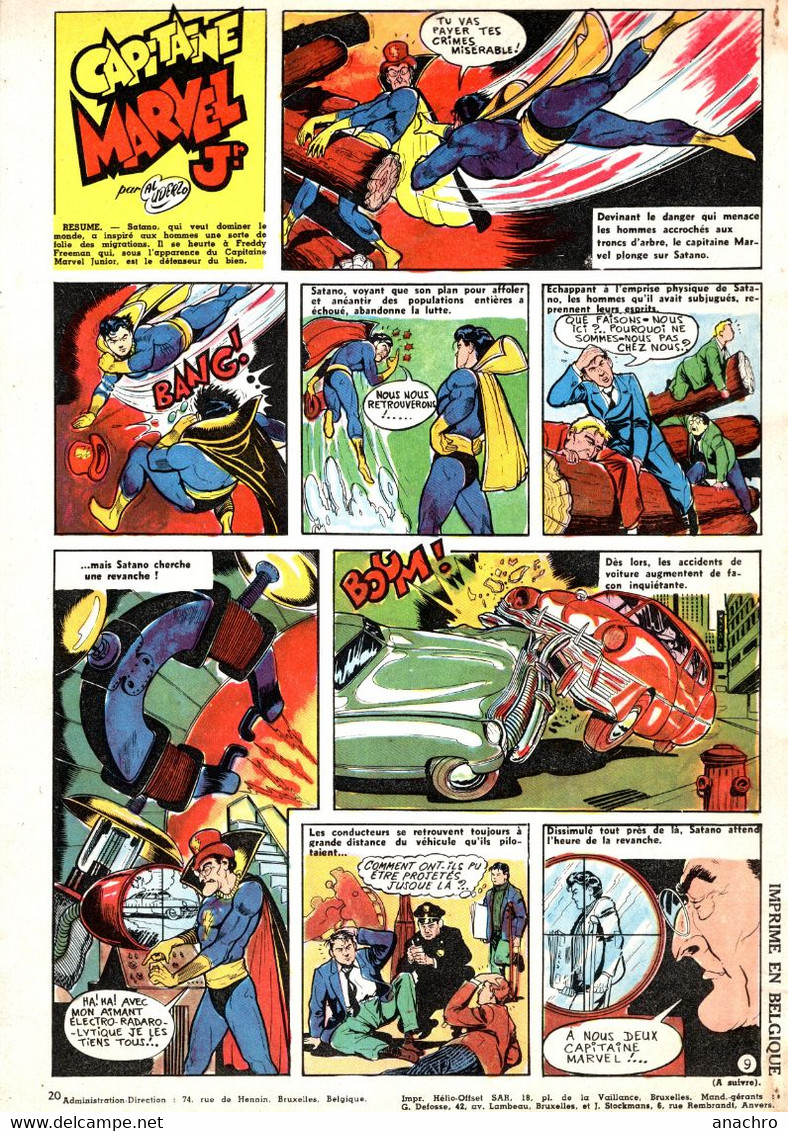 BRAVO 1950 Capitaine MARVEL Jr Par UDERZO N°24 La Plus Grande Catastrophe De Tous Les Temps : Le KRAKATOA - Marvel France