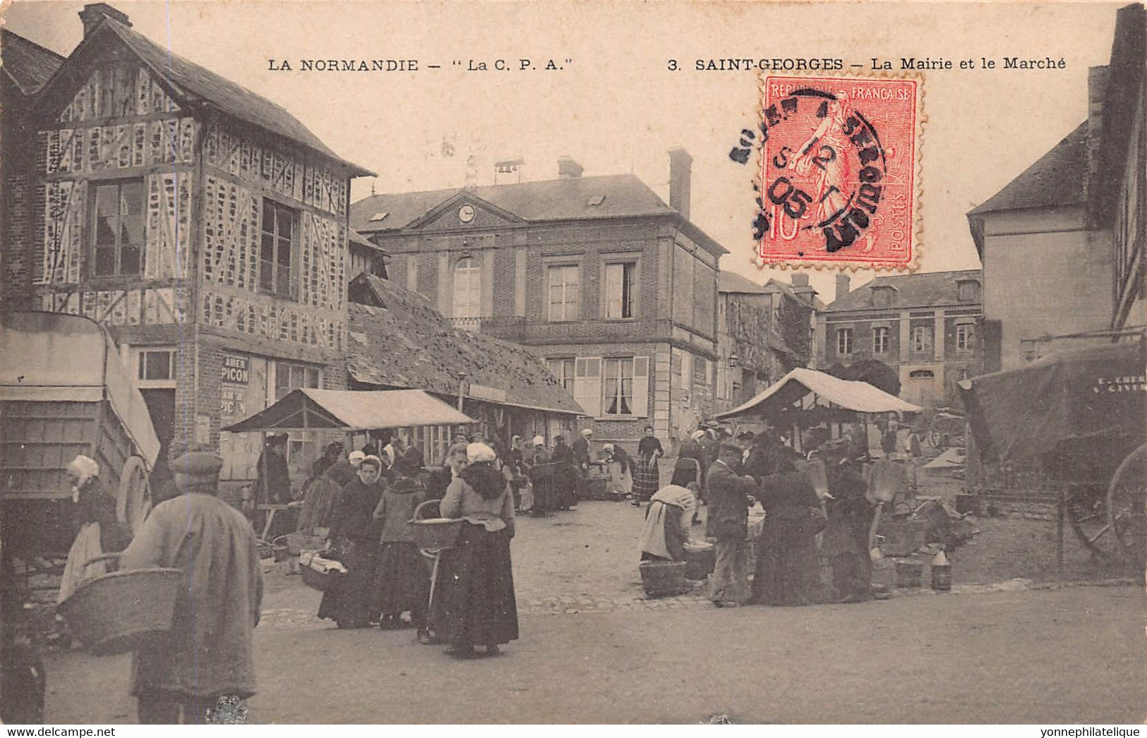 27 - EURE - SAINT-GEORGES - 10551 - La Mairie Et Le Marché- - Saint-Georges-Motel