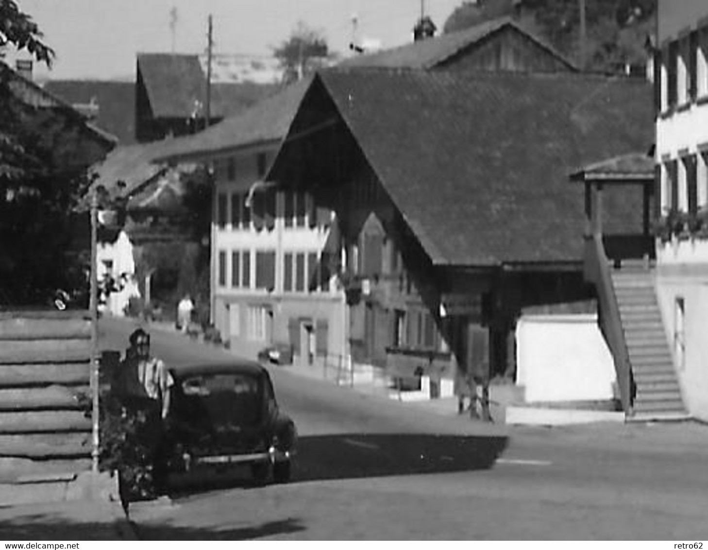 ERLENBACH → Hotel Krone Mit Oldtimer, Fotokarte Ca.1955 - Erlenbach