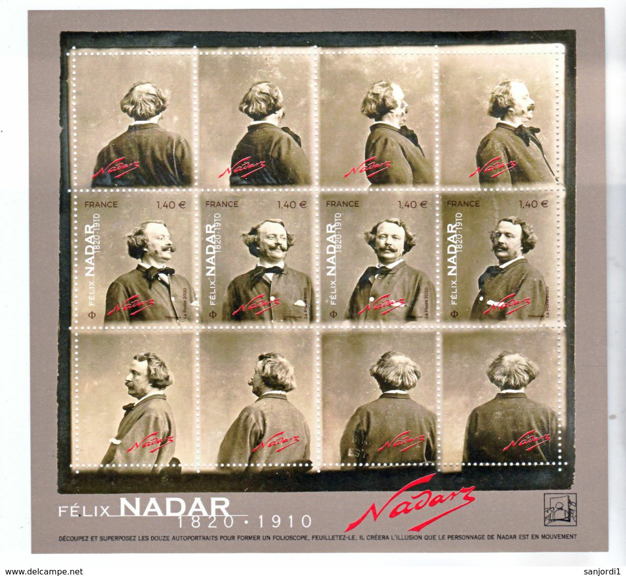 France 5392/5395 2020 Nadar F   Neuf TB ** MNH Sin Charnela Prix De La Poste 5.6 - Ungebraucht