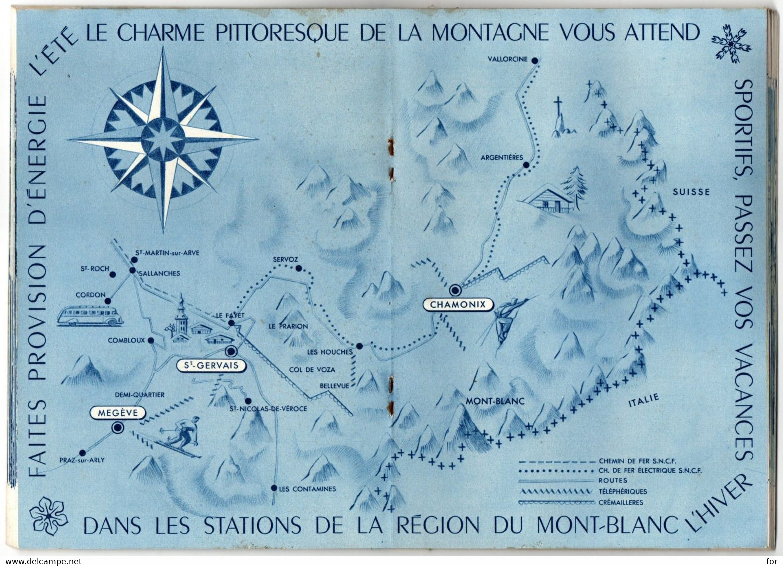 Petit Livre : Publicitaire : Les Stations De La Région - MONT BLANC - : Publicité : 1950 - 60 Pages : 6 Scans - Alpes - Pays-de-Savoie