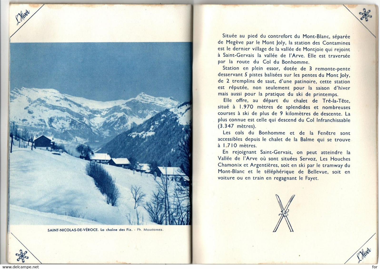 Petit Livre : Publicitaire : Les Stations De La Région - MONT BLANC - : Publicité : 1950 - 60 Pages : 6 Scans - Alpes - Pays-de-Savoie