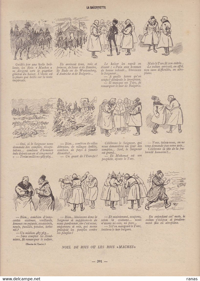 Gus BOFA Revue La Baïonnette WWI Guerre War Satirique Caricature  N° 25 De 1915 Arménie Numéro De Noël - 1900 - 1949