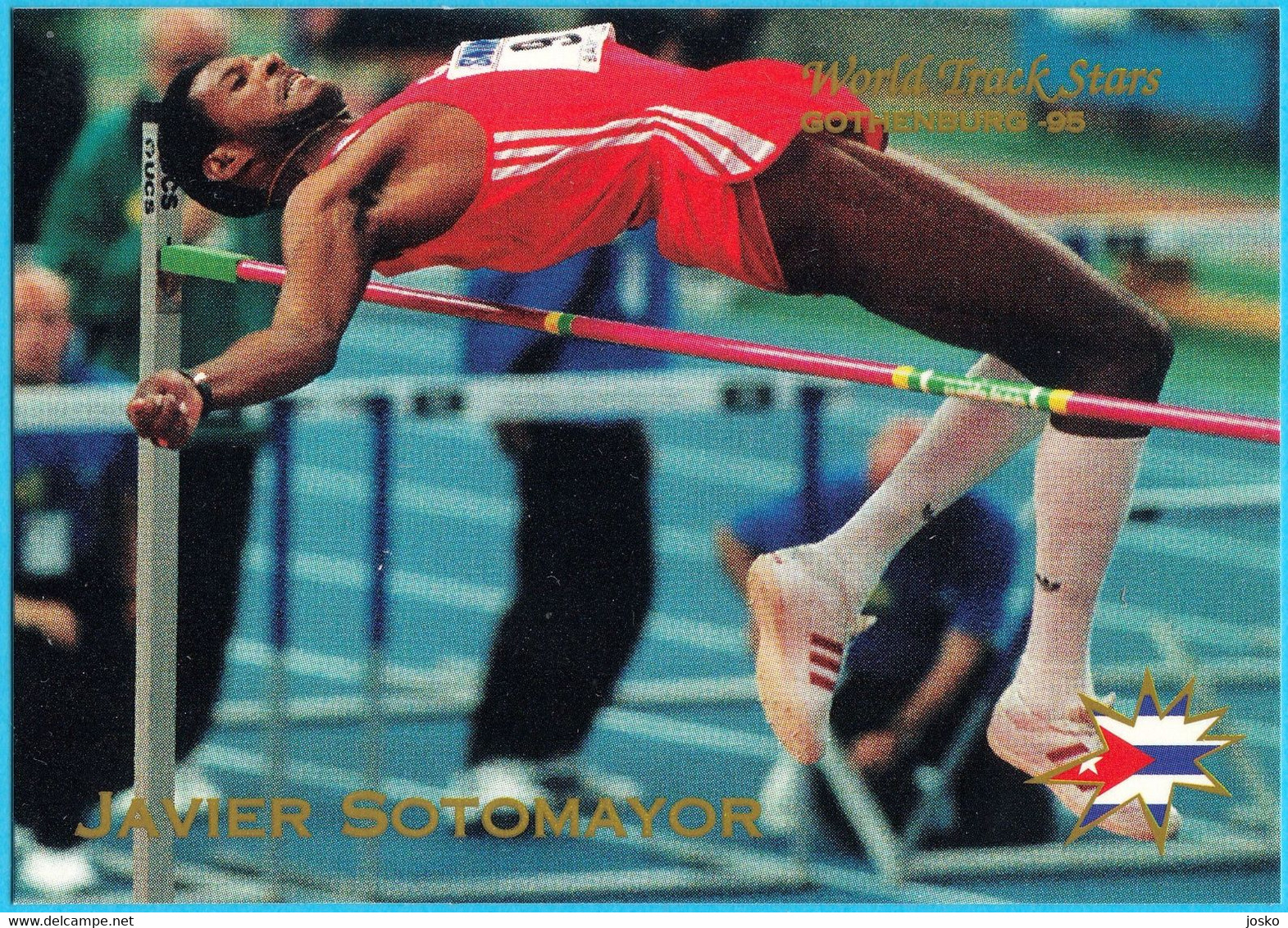 JAVIER SOTOMAYOR Cuba (High Jump) - 1995 WORLD CHAMPIONSHIPS IN ATHLETICS - Trading Card * Athletisme Athletik Atletica - Trading-Karten