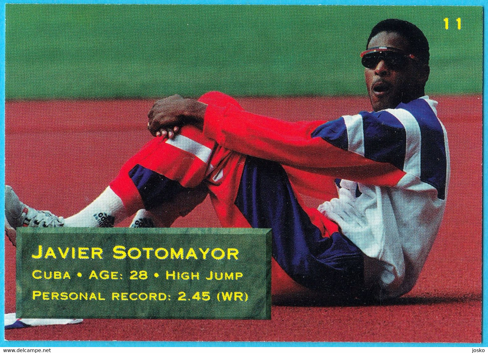 JAVIER SOTOMAYOR Cuba (High Jump) - 1995 WORLD CHAMPIONSHIPS IN ATHLETICS - Trading Card * Athletisme Athletik Atletica - Trading-Karten