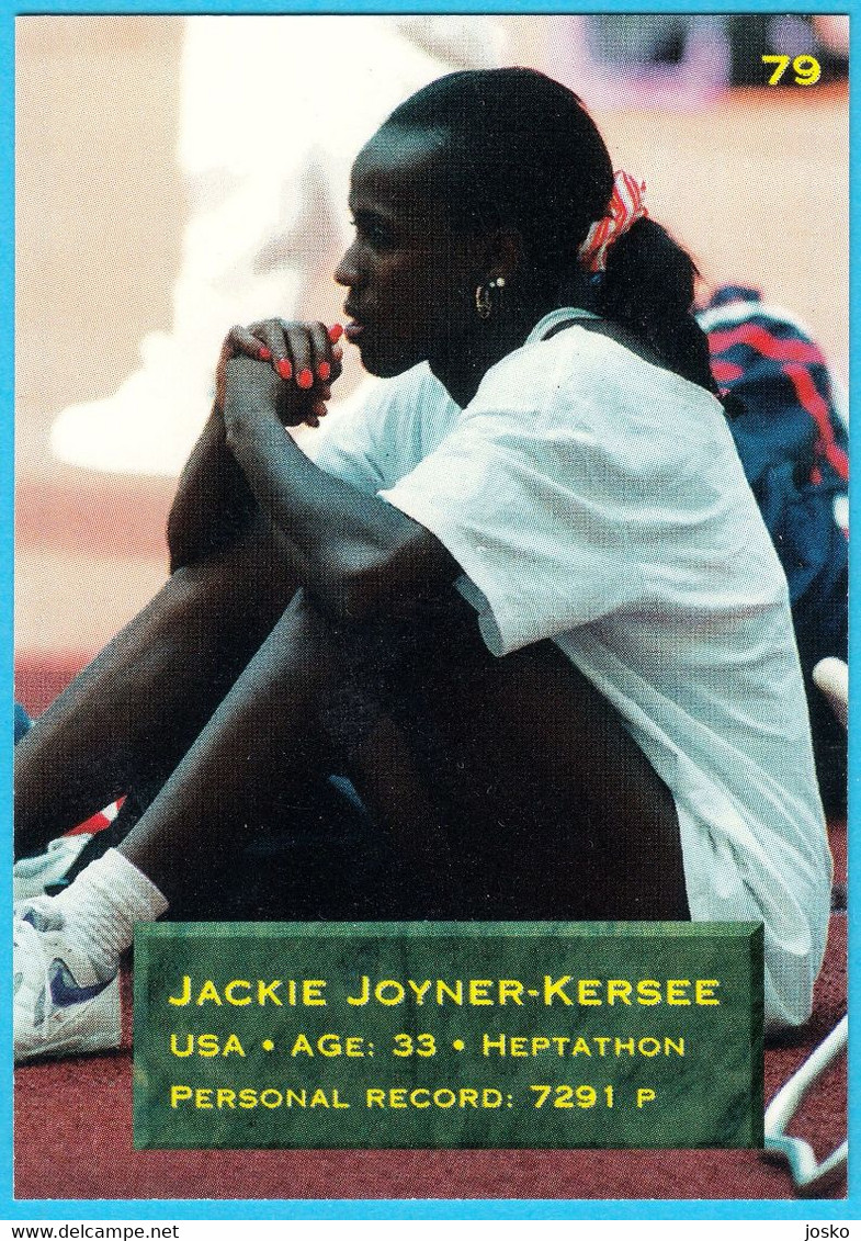 JACKIE JOYNER-KERSEE - USA (Heptathon) 1995 WORLD CHAMPIONSHIPS IN ATHLETICS Trading Card * Athletisme Athletik Atletica - Trading-Karten