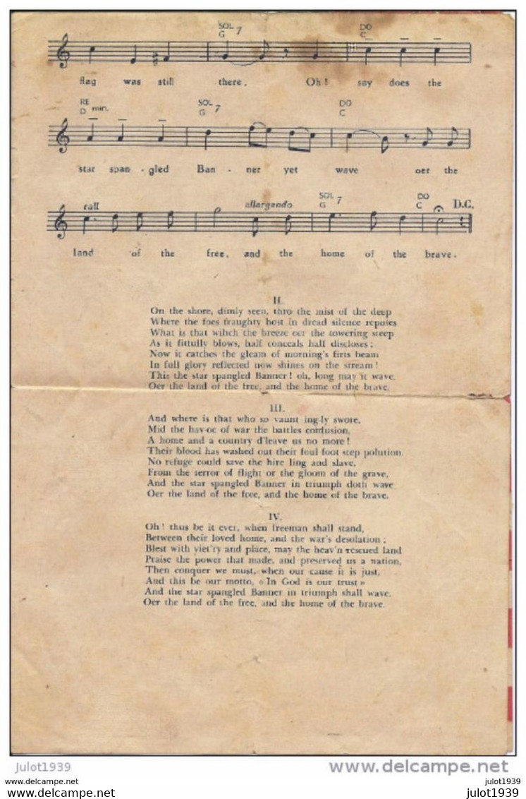 U.S.A. ..--  THE STAR SPANGLED BANNER ..-- 4 Scans . TOM RAYS . - Autres & Non Classés