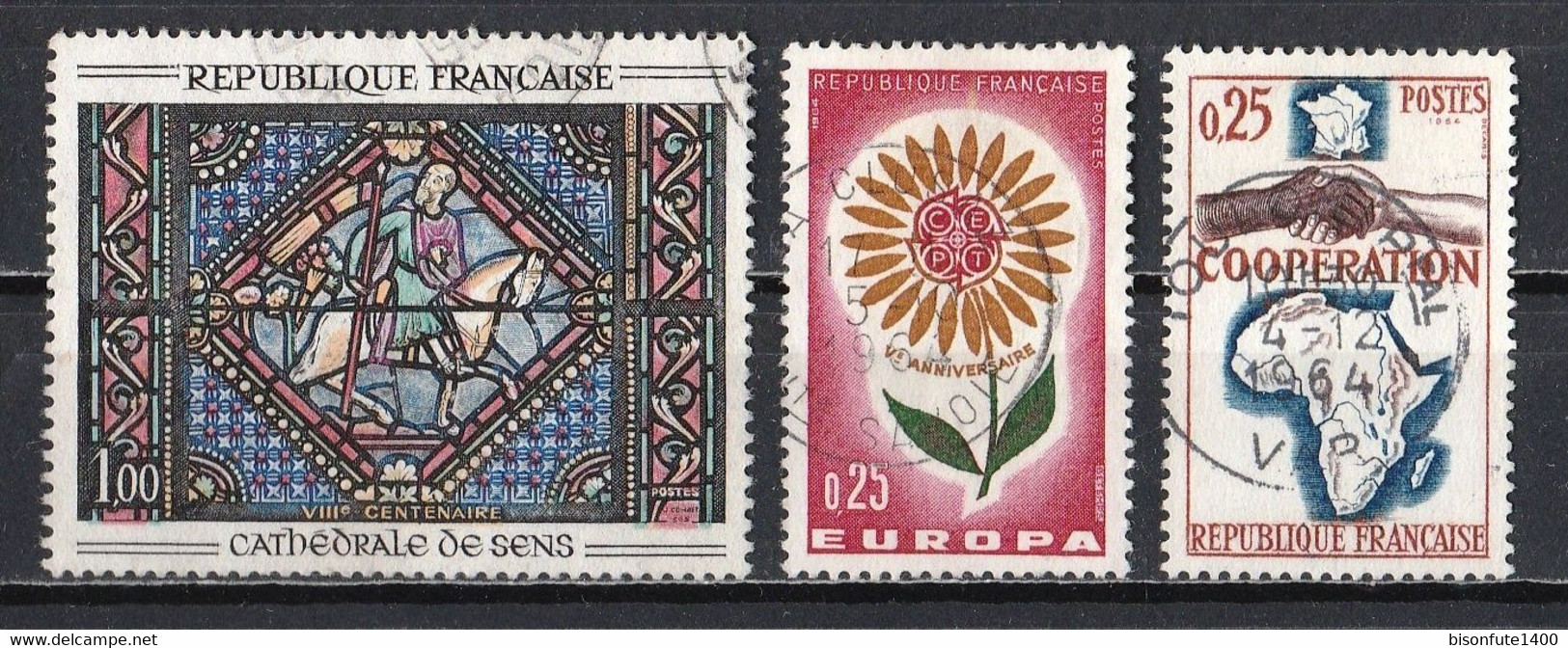 France 1964 : Timbres Yvert & Tellier N° 1423 - 1424 - 1425 - 1426 - 1427 - 1430 Et 1432 Avec Oblitérations Rondes. - Used Stamps