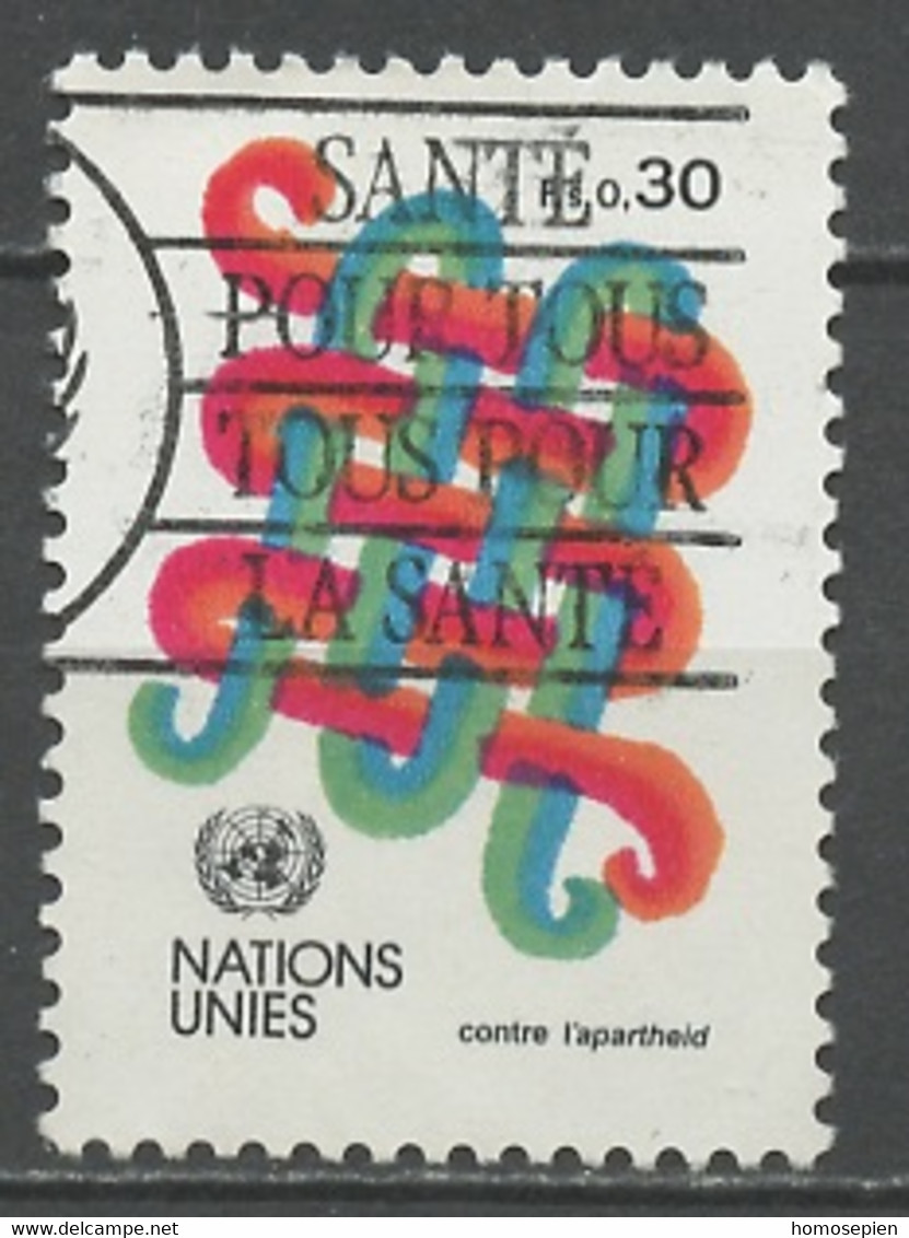 NU Genève - Vereinte Nationen 1982 Y&T N°103 - Michel N°103 (o) - 30c Contre L'apartheid - Gebruikt