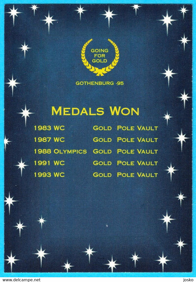 SERGEY BUBKA Ukraine (Pole Vault) - 1995 WORLD CHAMPIONSHIPS IN ATHLETICS Trading Card * Athletisme Athletik Ukraina - Trading Cards