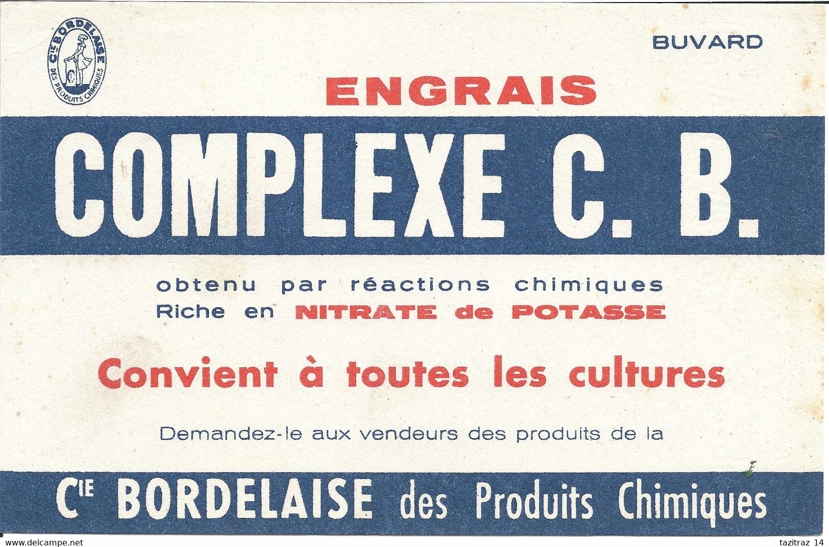 Buvard  Engrais COMPLEXE C. B.  Cie Bordelaise - Agriculture