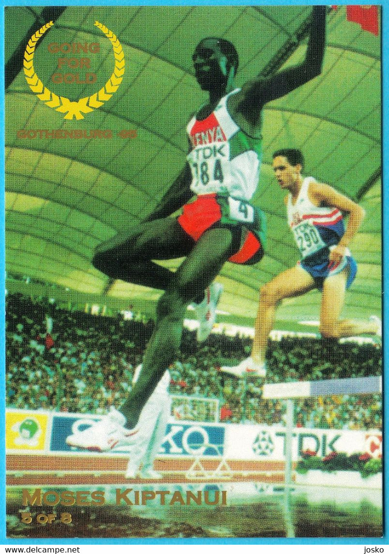 MOSES KIPTANUI Kenya (3000 M Steeplechase) - 1995 WORLD CHAMPIONSHIPS IN ATHLETICS Trading Card * Athletisme Kenie - Trading Cards