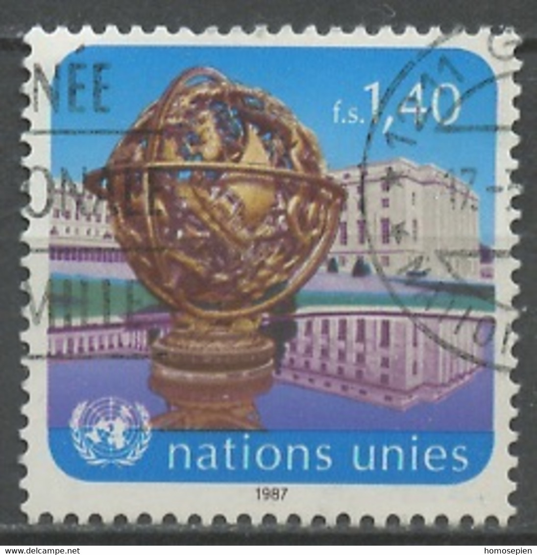 NU Genève - Vereinte Nationen 1987 Y&T N°153 - Michel N°153 (o) - 1,40f Shère Armillaire - Gebruikt