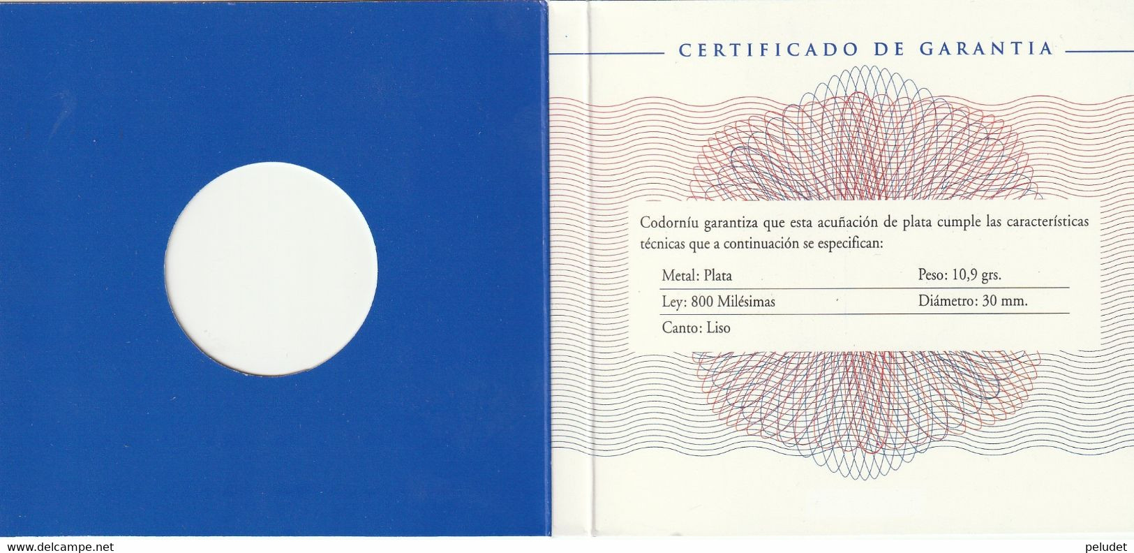 Europa, Medalla Medaille Medal, Enero 1999, Codorniu, 1, Con Certificado De Garantia, With Warranty Certificate - Professionnels/De Société