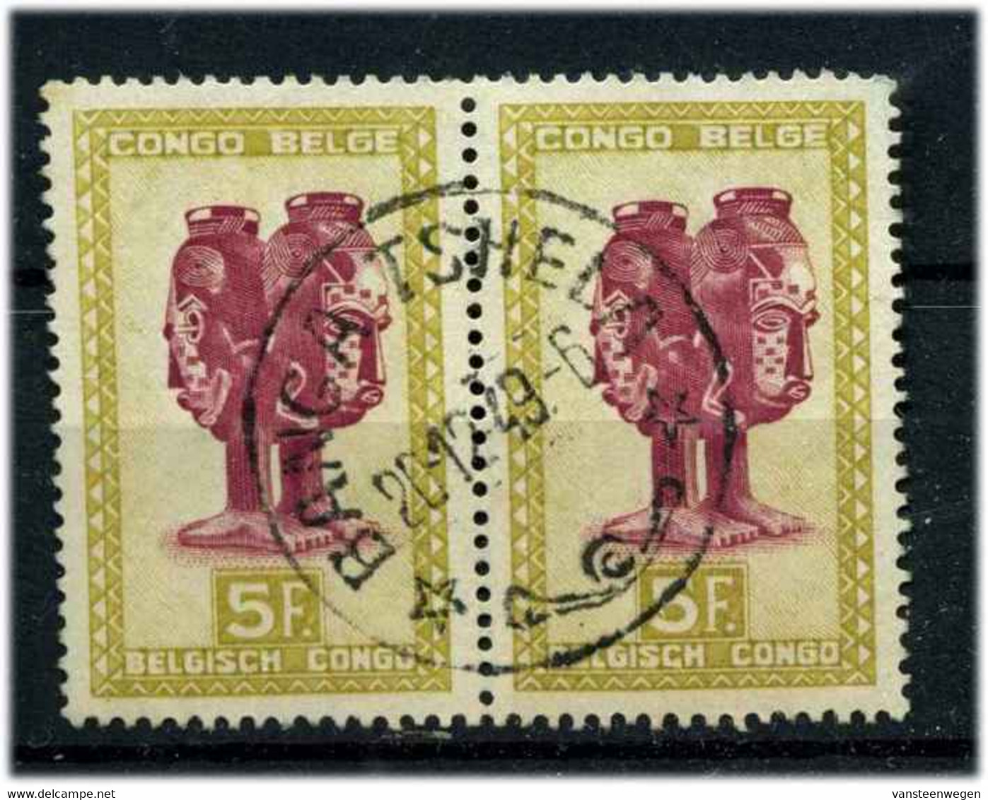 Congo Belge 1947 COB 290 ° Banga-Tshela Paire - Gebruikt