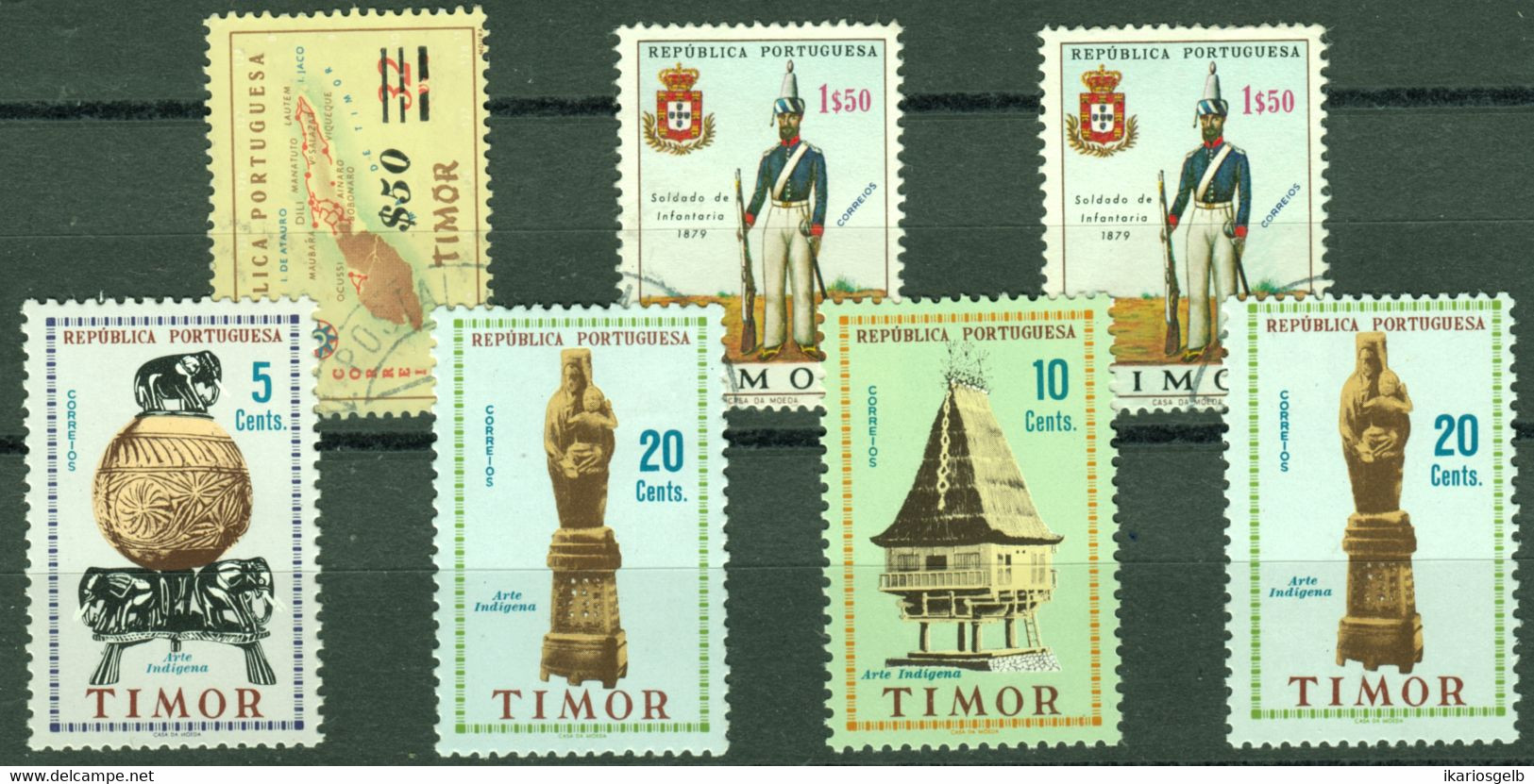 TIMOR Portuguesa 7 Marken O (3x) Und ** (4x) Osttimor Kolonie Portugal = Heute: Indonesia - Osttimor