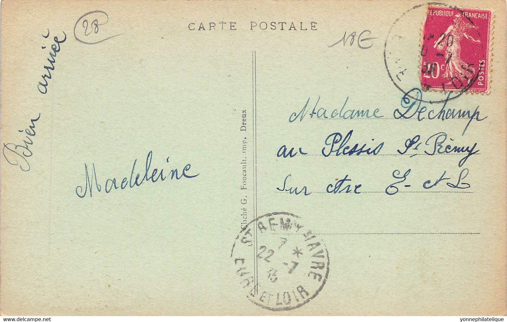 28 - EURE ET LOIR - JOUY - 10393 - Le Bureau De Poste - Télégraphes - Facteurs - Caisse Nationale D'épargne - Jouy