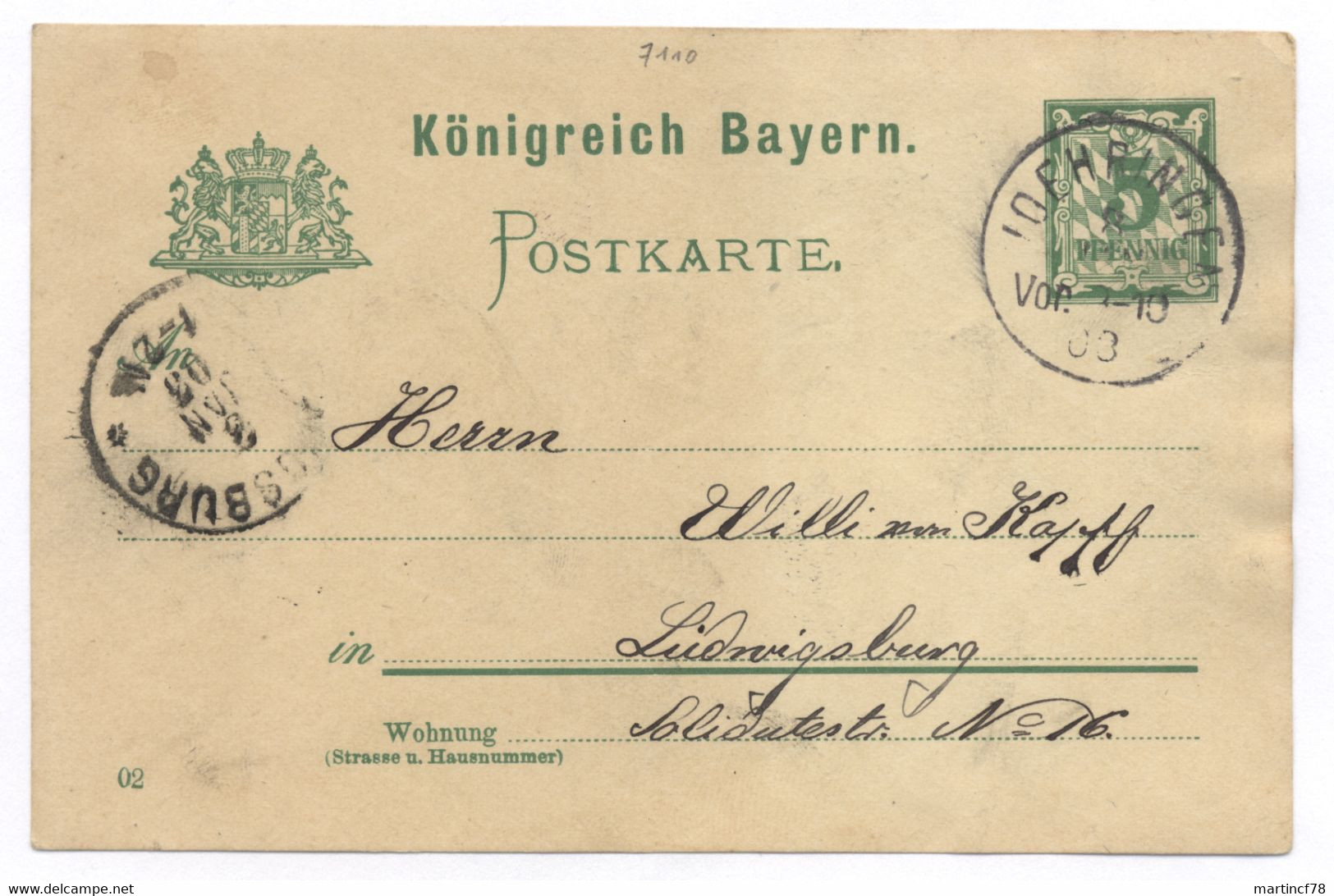 Postkarte Mit Aufgeklebtem Foto 1903 Gel. Oehringen - Ludwigsburg - Stark Wellig - Oehringen
