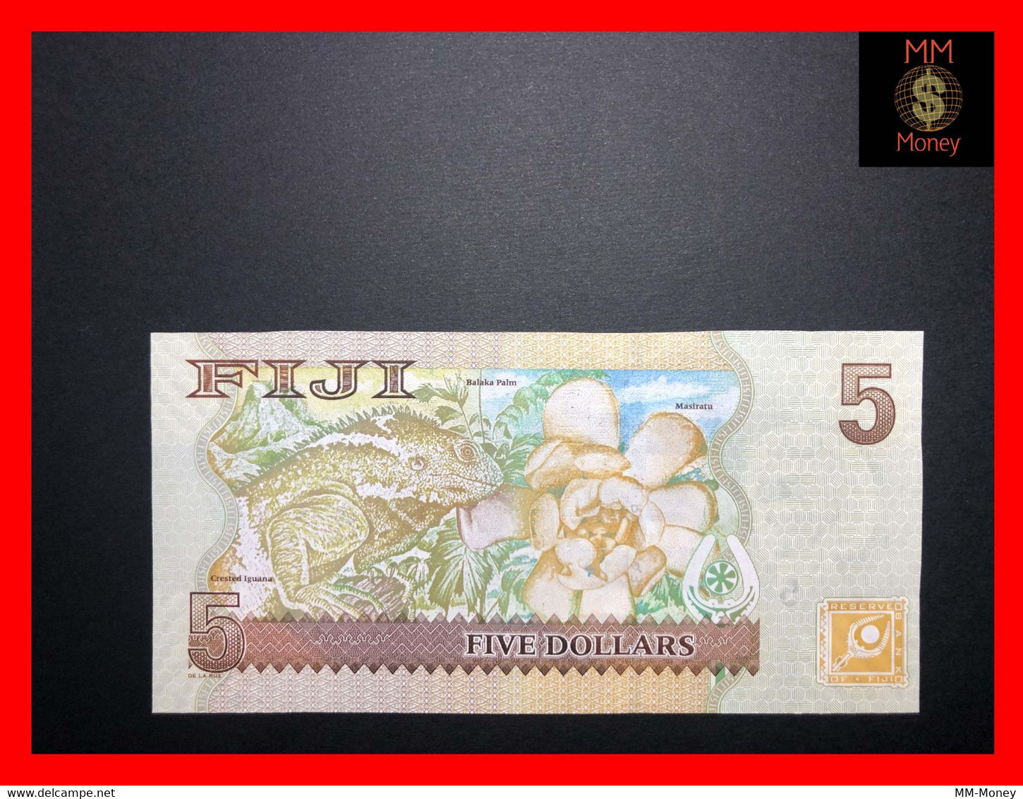 FIJI  5 $   2011  P. 110   "low Serial  001288"     UNC - Fiji