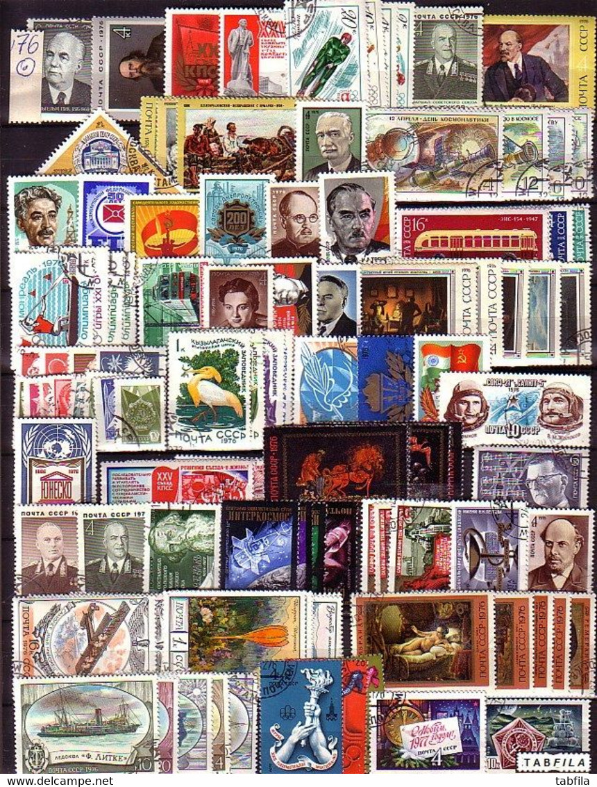 RUSSIA - 1976 - Comp. (O) - Mi 4439/4567 (128 Tim.) + Bl 108/17 - 70.00EU - Full Years