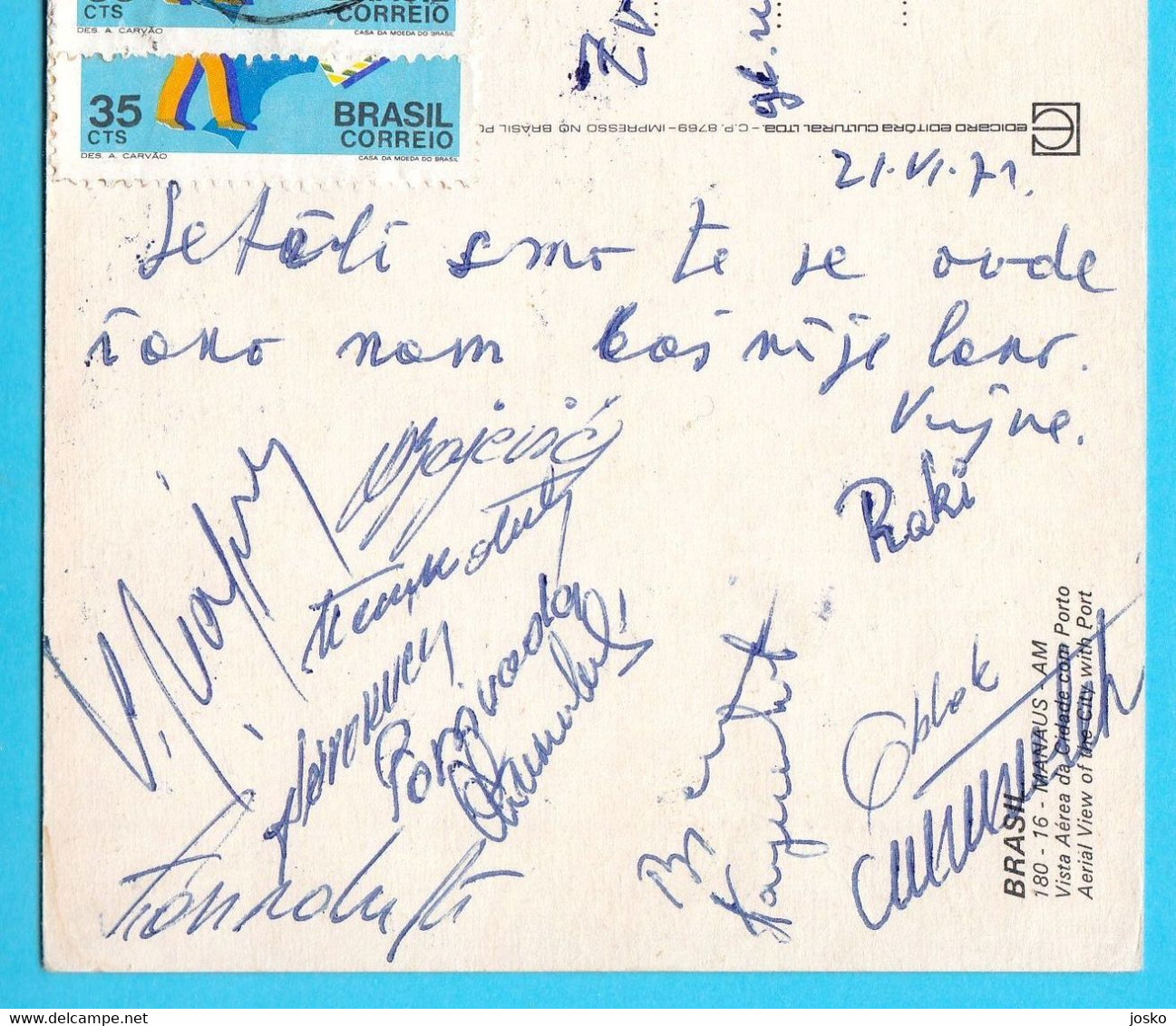 YUGOSLAVIA NATIONAL FOOTBALL TEAM 1972 On South America Tour Brazil ORIGINAL AUTOGRAPHS Popivoda Oblak Dzajic Autograph - Handtekening
